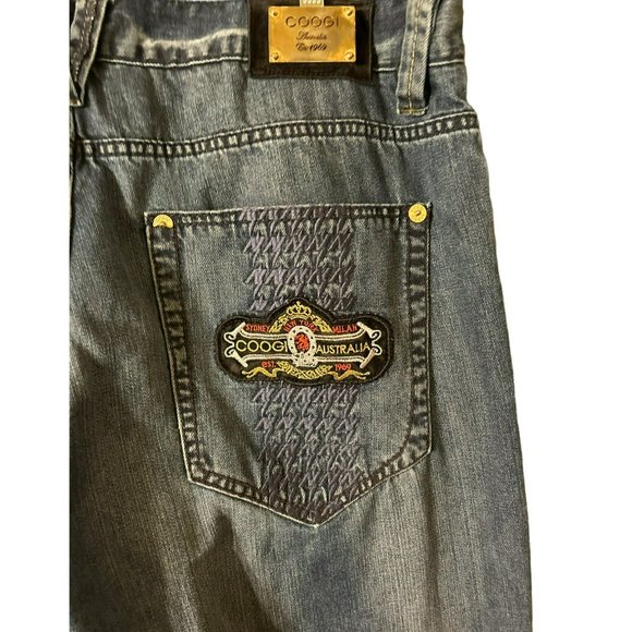 Coggi Australian Men's Embellished Denim Jeans 40 x 34 Medium Wash Applique - Picture 7 of 8